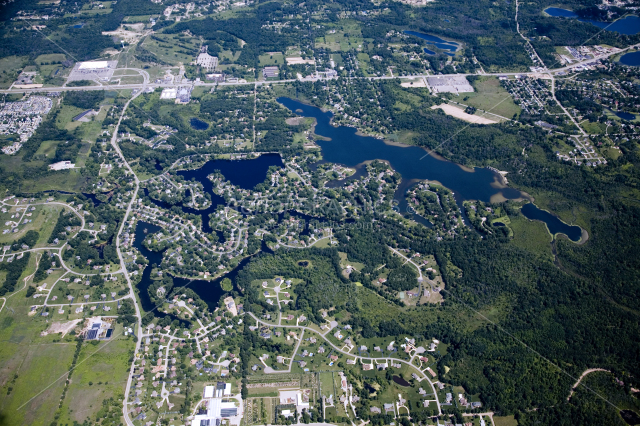Brendel Lake And Lake Neva in Oakland County, Michigan